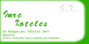 imre koteles business card