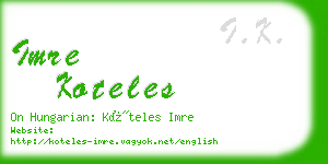 imre koteles business card